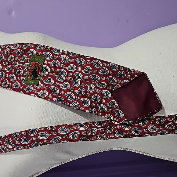 Boston Traders 100% Silk Made in USA Men's Tie paisley water rain drops design - Picture 4 of 4